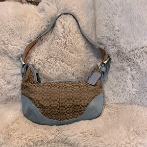 Coach Vintage Authentic Small Signature Logo Leather Color Block Shoulder Bag